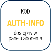 Kod AUTH-INFO dostępny w panelu abonenta